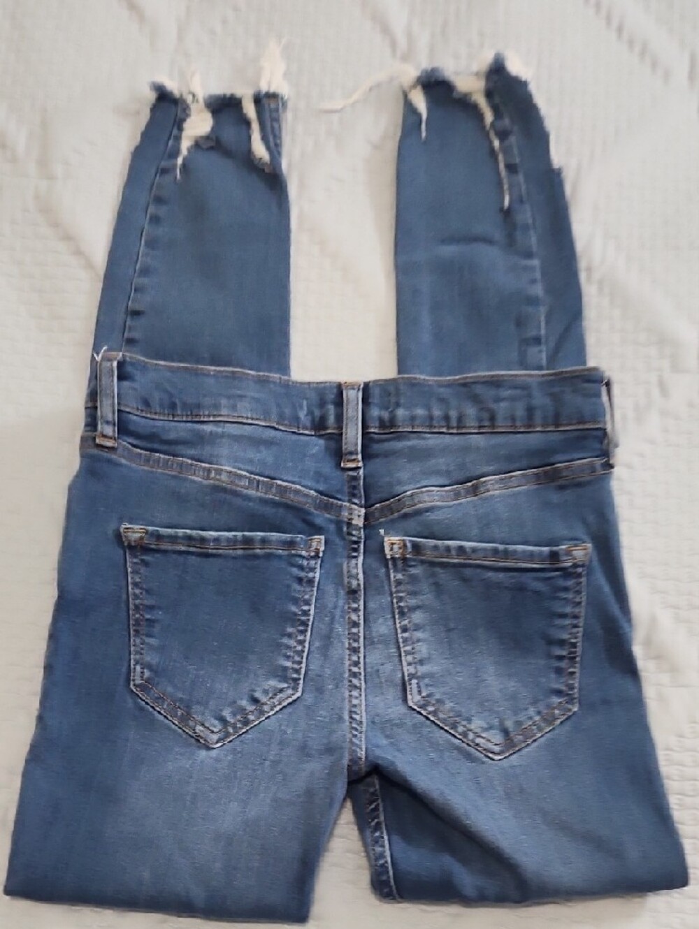 Free People High-Rise Medium Wash Denim Jeans Size 24/25 - Picture 4 of 7